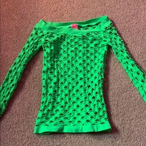 Green stretchy dance top